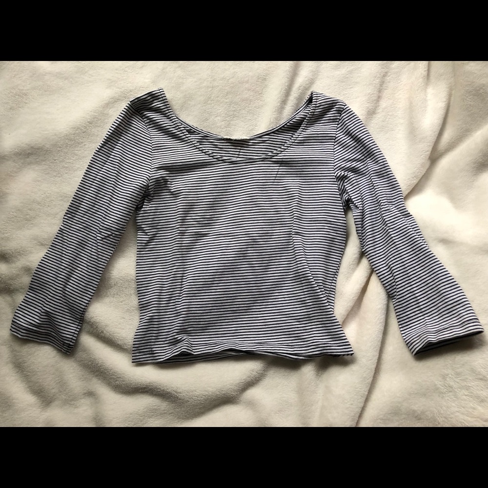 Striped crop shirt